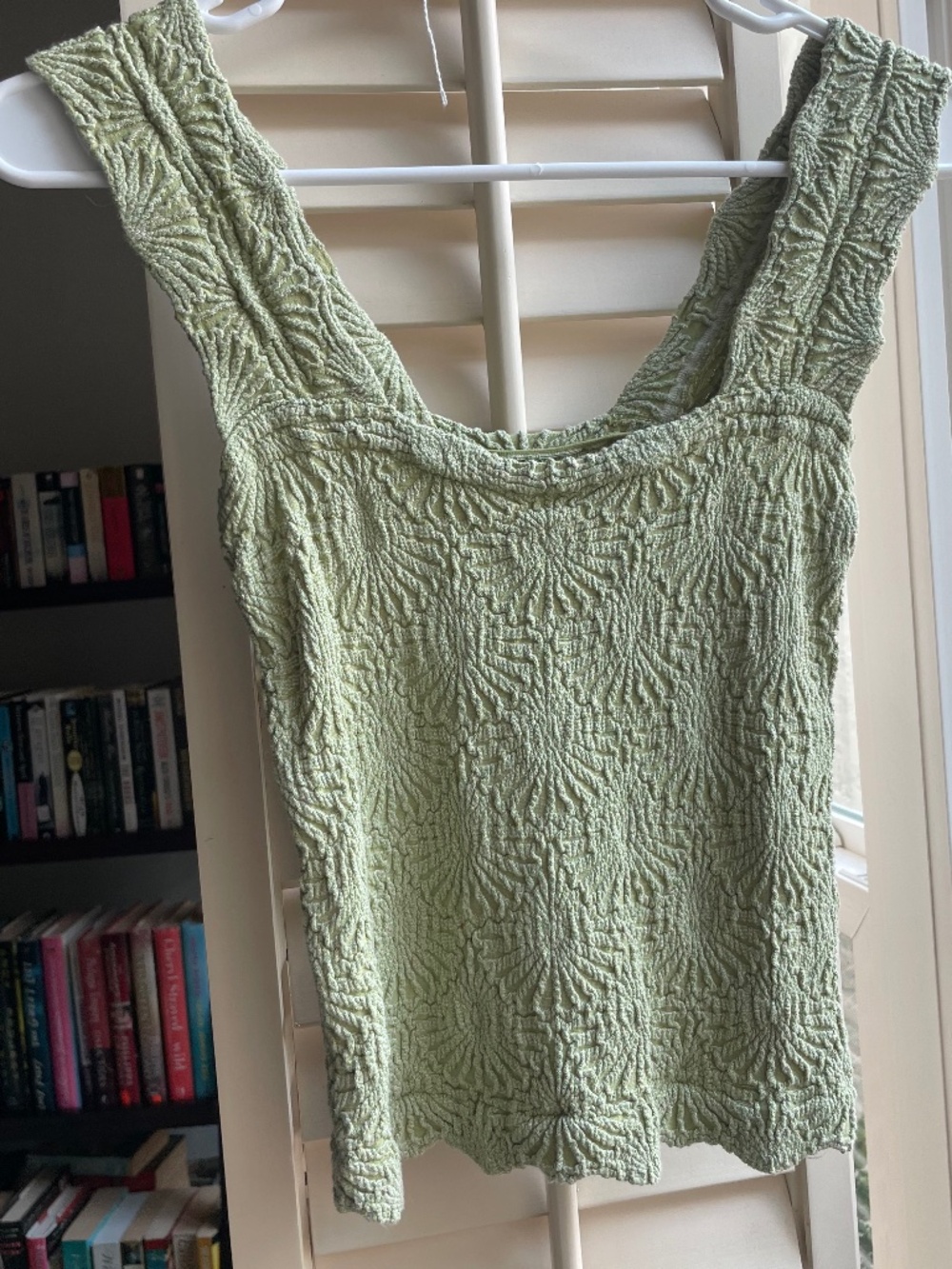 Free People Light green flowered tank